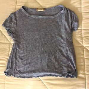 Altar’d State baby blue lettuce baby tee